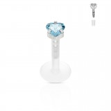 Piercing micro-labret PTFE 22 - Cristal coeur
