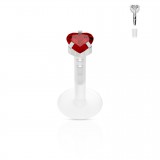 Piercing micro-labret PTFE 22 - Cristal coeur