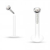 Piercing micro-labret PTFE 02 - Strass in