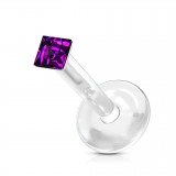 Piercing micro-labret PTFE 18 - Strass losange