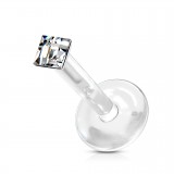 Piercing micro-labret PTFE 18 - Strass losange