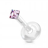 Piercing micro-labret PTFE 18 - Strass losange