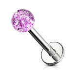 Piercing micro-labret acry 24 - UV boule paillettes