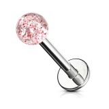Piercing micro-labret acry 24 - UV boule paillettes