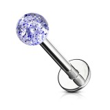 Piercing micro-labret acry 24 - UV boule paillettes