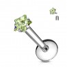 Piercing micro-labret 58 - Cristal étoile vert-pomme