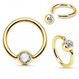 Piercing micro-bcr 22 - Plaqué-or strass
