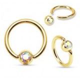 Piercing micro-bcr 22 - Plaqué-or strass