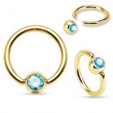 Piercing micro-bcr 22 - Plaqué-or strass