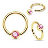 Piercing micro-bcr 22 - Plaqué-or strass