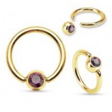 Piercing micro-bcr 22 - Plaqué-or strass