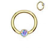 Piercing anneau 1,6mm 64 - Gold-ip opale