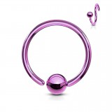 Piercing anneau 1,6mm 116 - PVD 1 bord attaché