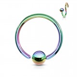 Piercing anneau 1,6mm 116 - PVD 1 bord attaché