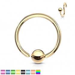 Piercing anneau 1,6mm 116 - PVD 1 bord attaché
