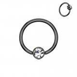 Piercing anneau 1,6mm 93 - PVD strass plat