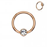 Piercing anneau 1,6mm 93 - PVD strass plat