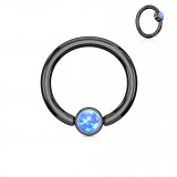 Piercing anneau 1,6mm 22 - PVD noir opale