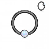 Piercing anneau 1,6mm 22 - PVD noir opale
