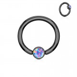 Piercing anneau 1,6mm 22 - PVD noir opale