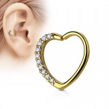 Piercing hélix 146 - PVD coeur multistrass