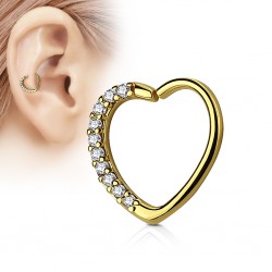 Piercing hélix 146 - PVD coeur multistrass