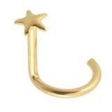Piercing nez courbé 0.8mm 04 - Or-9k étoile