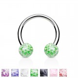 Piercing fer à cheval 12 - UV paillettes boules