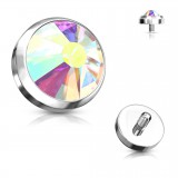 Embout microdermal strass plat titane 04mm