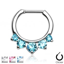 Piercing septum 06 - Cinq zircones