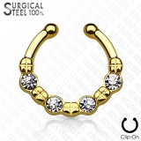 Faux-piercing septum strass et croix (61)