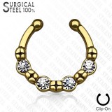 Faux-piercing septum strass et croix (61)