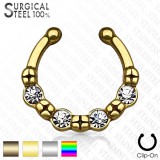 Faux-piercing septum strass et croix (61)