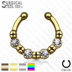 Faux-piercing septum strass et croix (61)