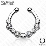 Faux-piercing septum strass et croix (61)