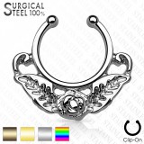 Faux-piercing septum fleur et feuilles (58)