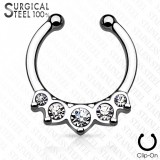 Faux-piercing septum cinq strass (56)