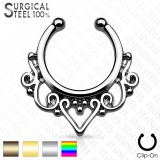 Faux-piercing septum coeur et vrilles (55)
