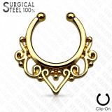 Faux-piercing septum coeur et vrilles (55)