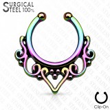 Faux-piercing septum coeur et vrilles (55)