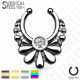 Faux-piercing septum pétales et strass (54)