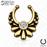 Faux-piercing septum pétales et strass (54)