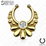 Faux-piercing septum pétales et strass (54)