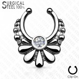Faux-piercing septum pétales et strass (54)