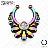 Faux-piercing septum pétales et strass (54)