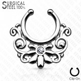 Faux-piercing septum fleur et vrilles (53)