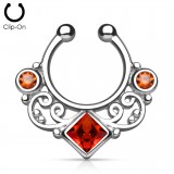 Faux-piercing septum zircone losange (40)