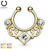Faux-piercing septum zircone losange (40)