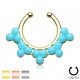 Faux-piercing septum quinze boules en turquoise (31)