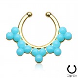 Faux-piercing septum quinze boules en turquoise (31)